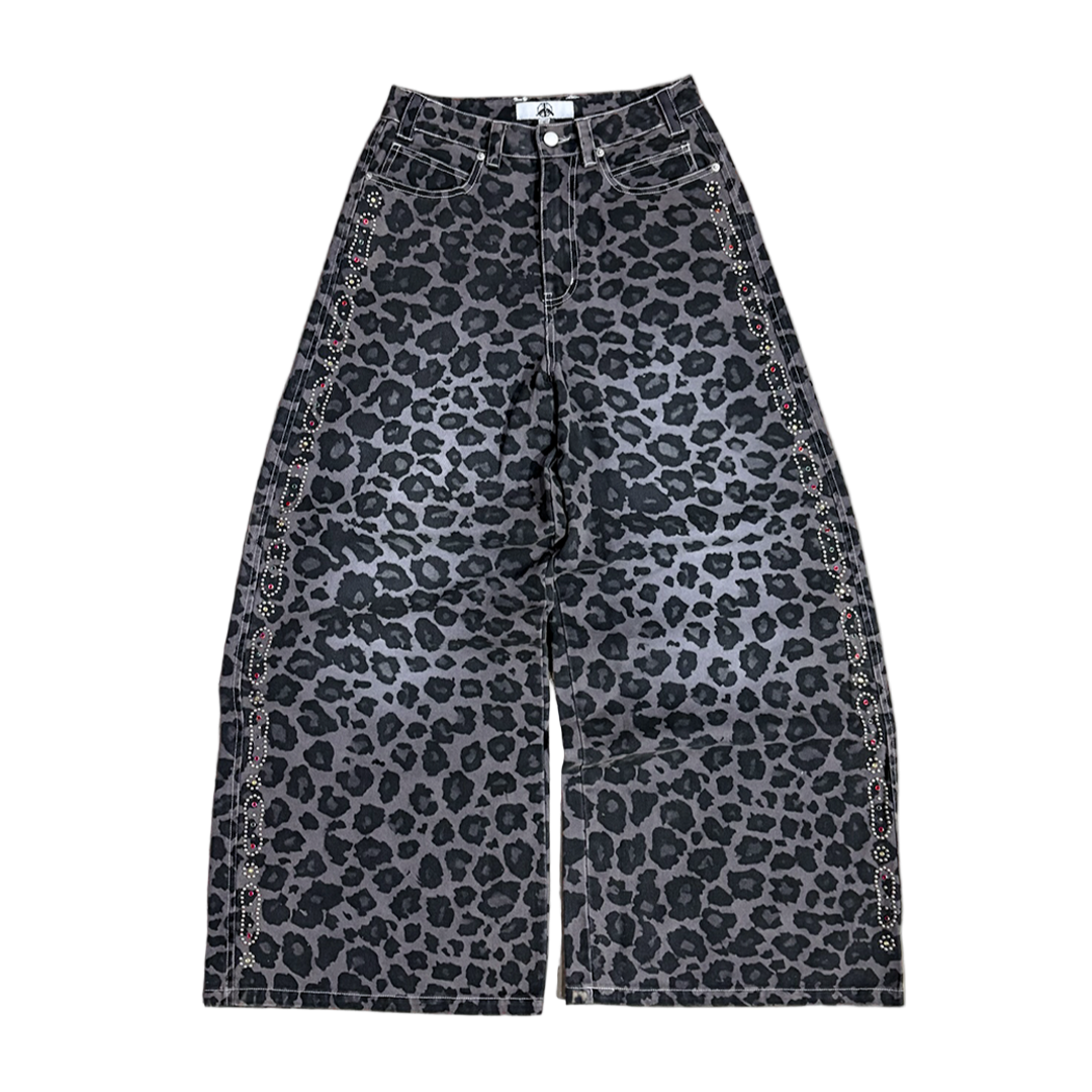 Discoloured Leopard Denim