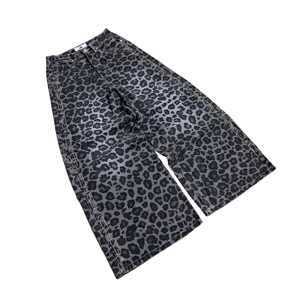 Discoloured Leopard Denim